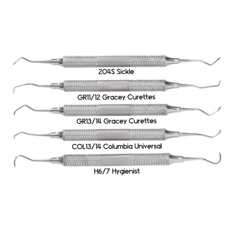 Light Weight Sickle Gracey Curettes 5pc Set